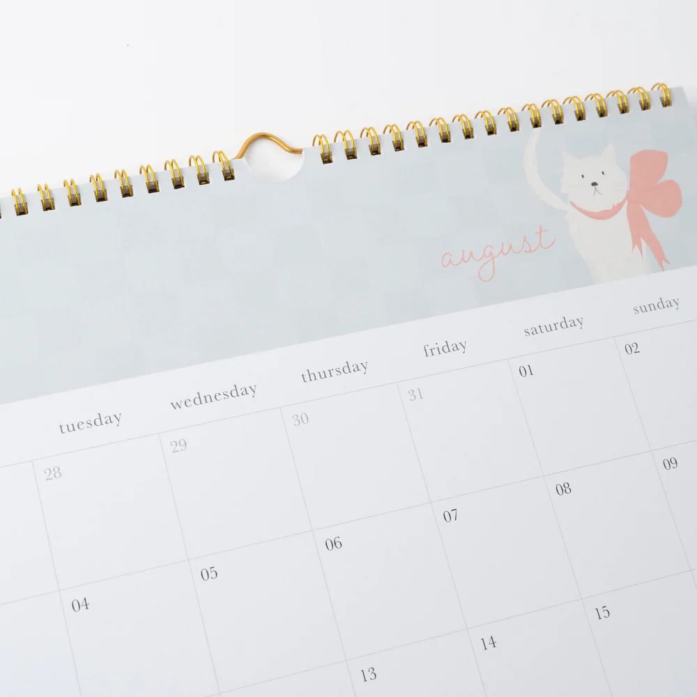2026 Square Spiral Calendar - Kit-Tea Cat - Image 3