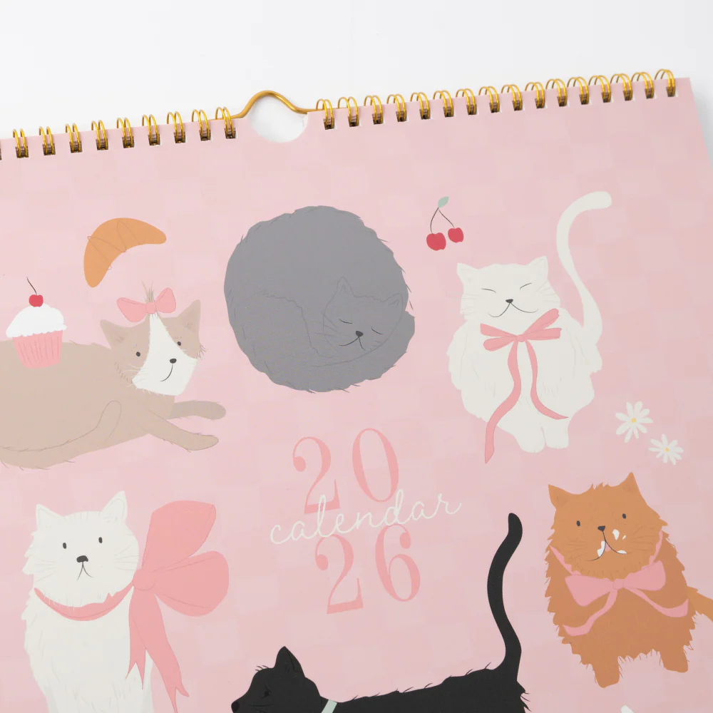 2026 Square Spiral Calendar - Kit-Tea Cat - Image 4