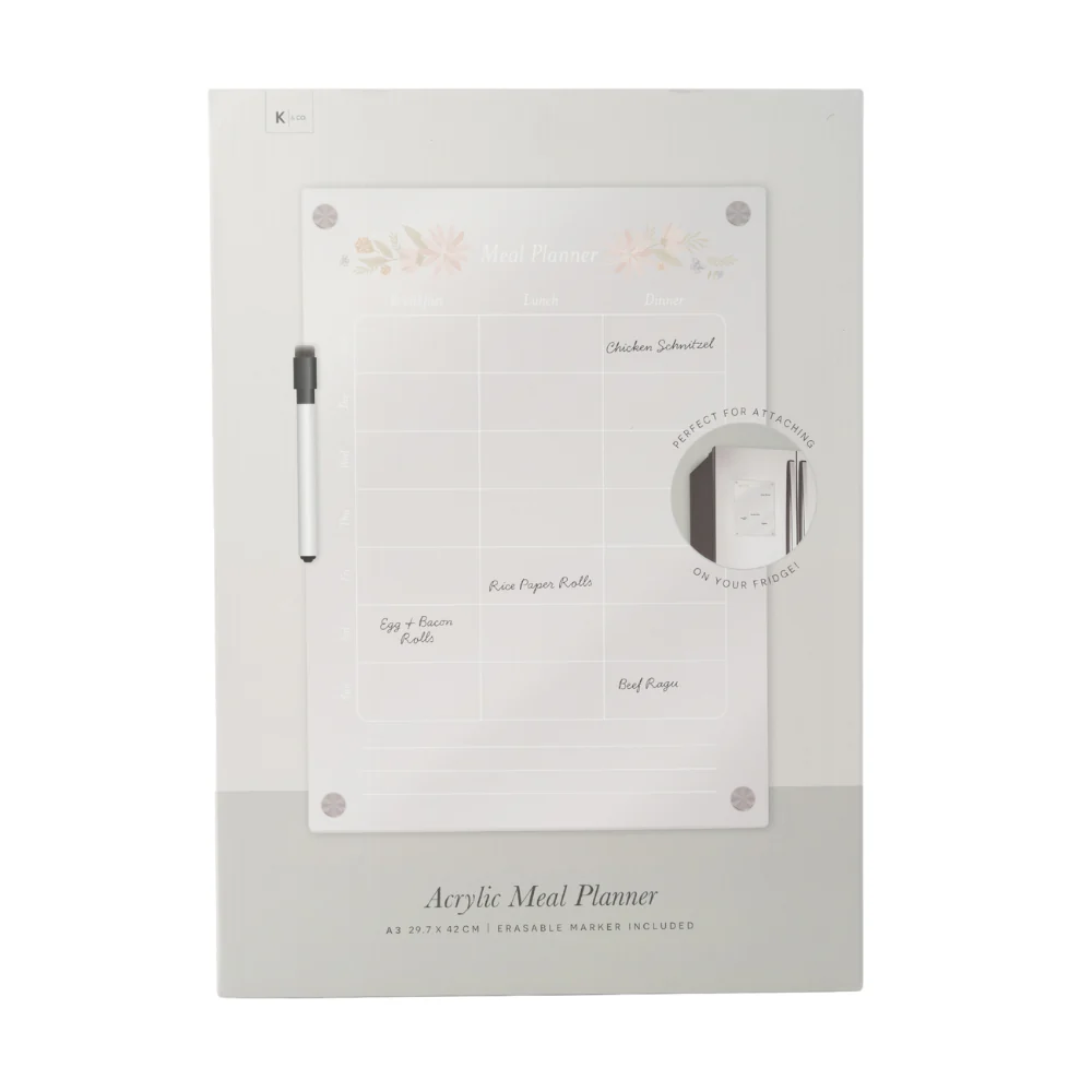 A3 Acrylic Weekly/Family Fridge Meal Planner - Image 3