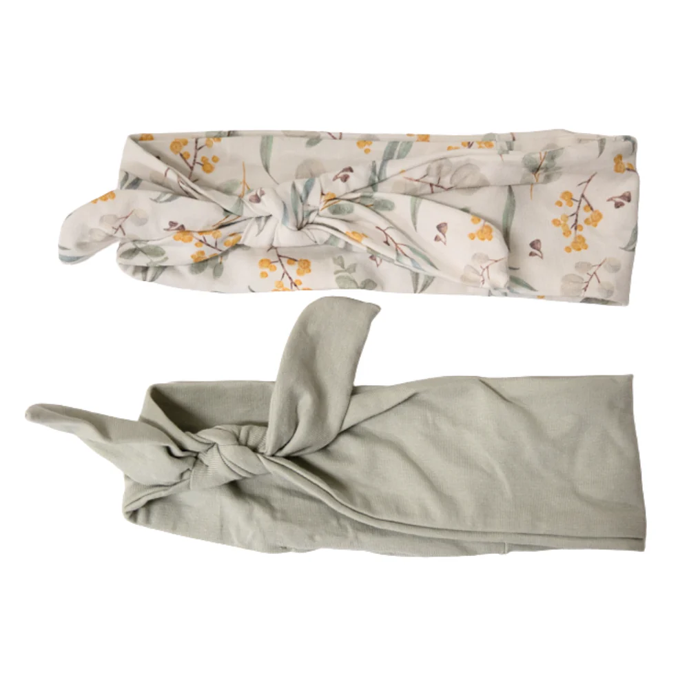 Sweet Pea Series Headbands 2pk - WATERCOLOUR FOLIAGE