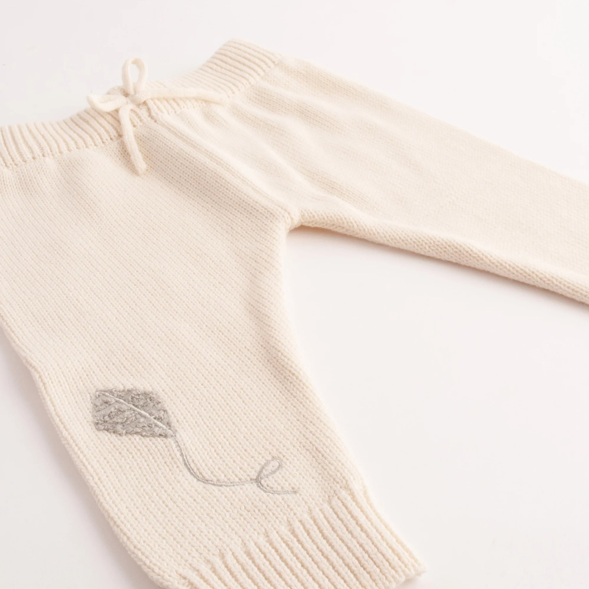 Baby Knit Jogger - CREAM Size 6-12M - Image 2