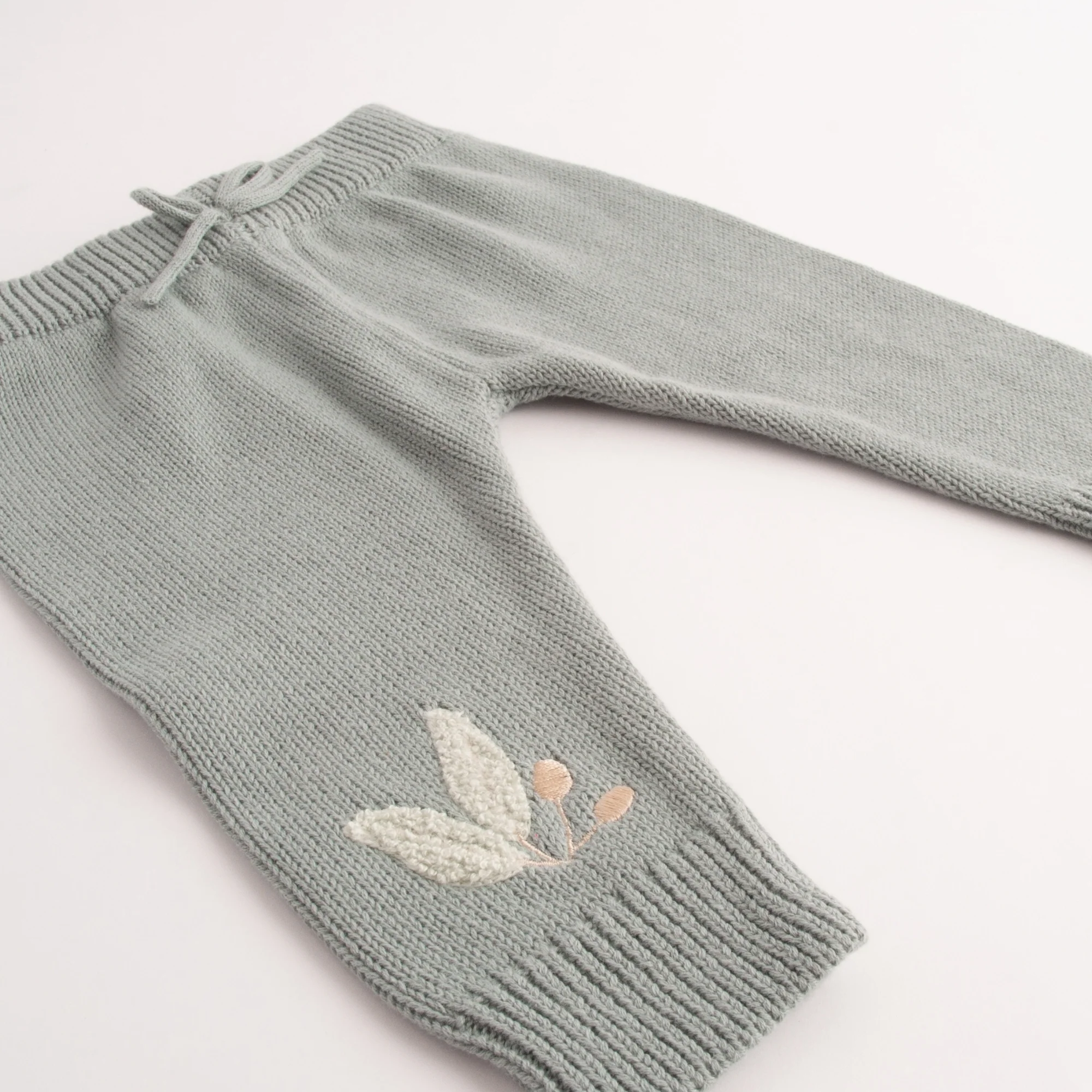 Baby Knit Jogger - DUSTY BLUE Size 0-6M - Image 2