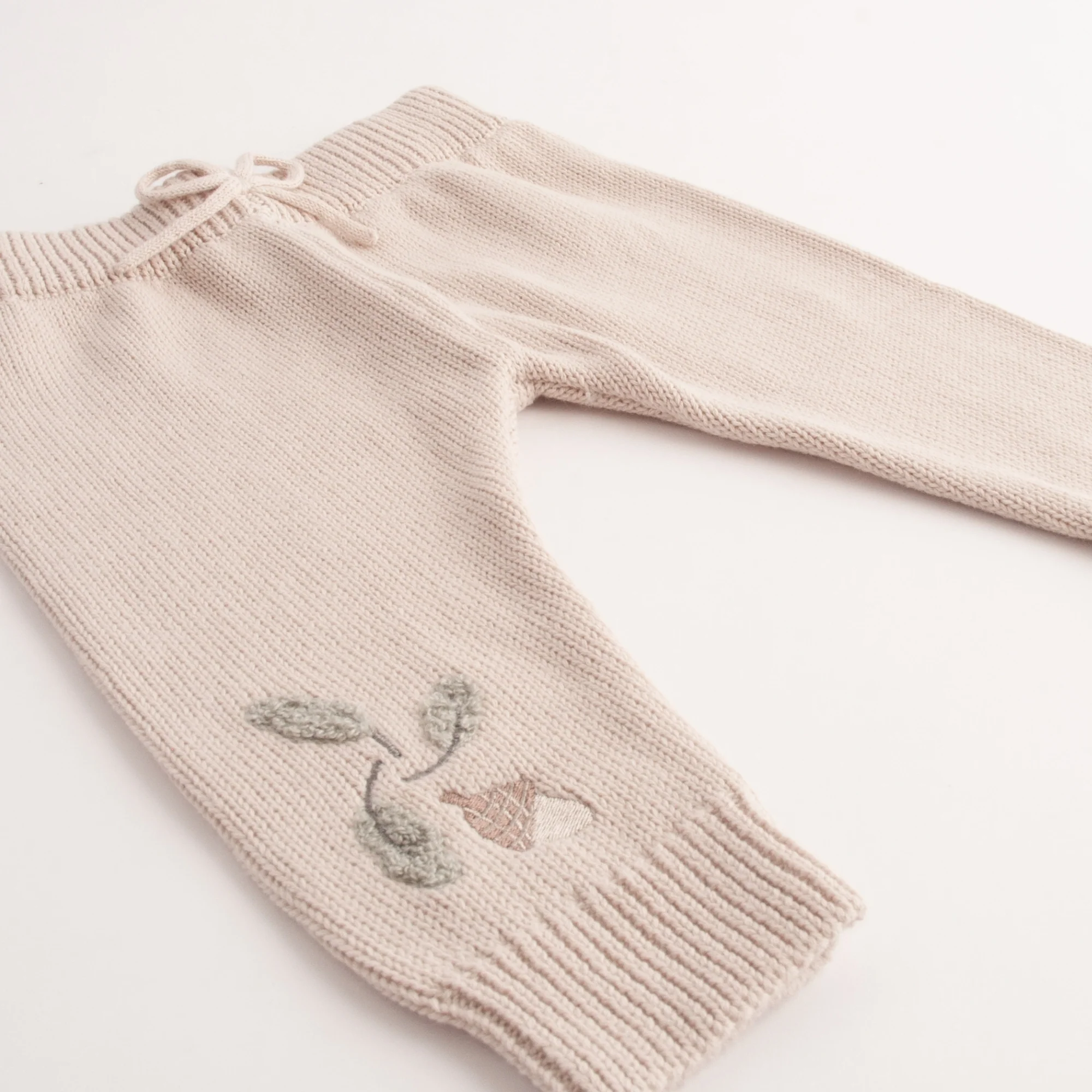 Baby Knit Jogger - OATMEAL Size 0-6M - Image 2