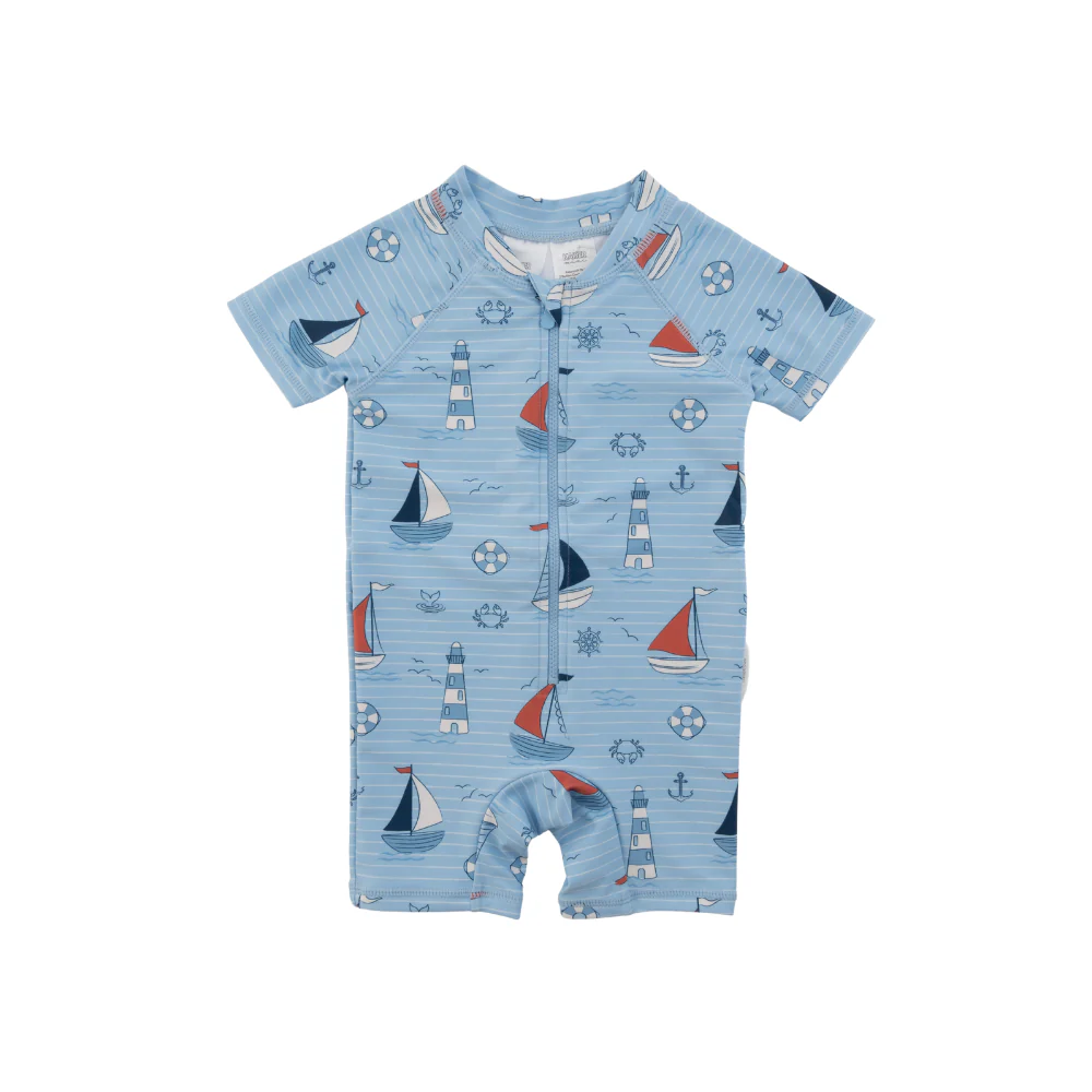 Baby Swim Short Sleeve All in One 6-12m - SAILING