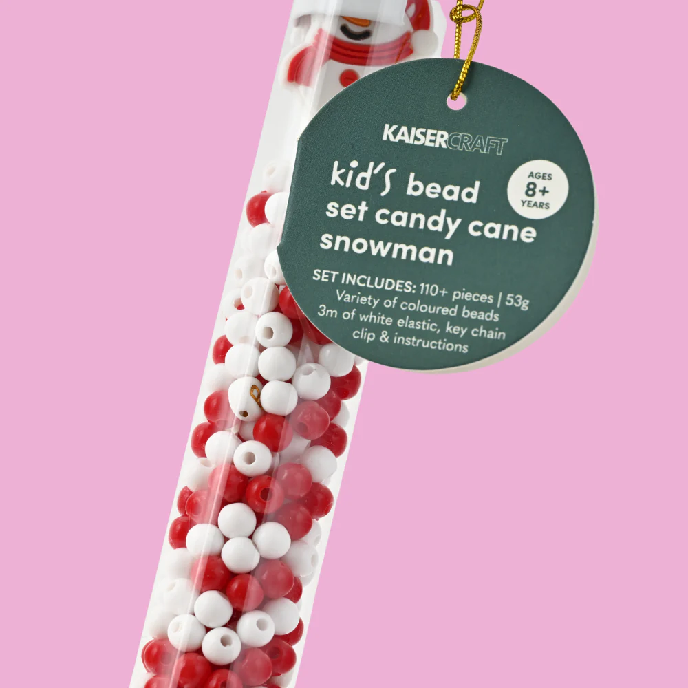 Christmas Bead Set Candy Cane - Snowman Necklace/Bracelet - Image 3