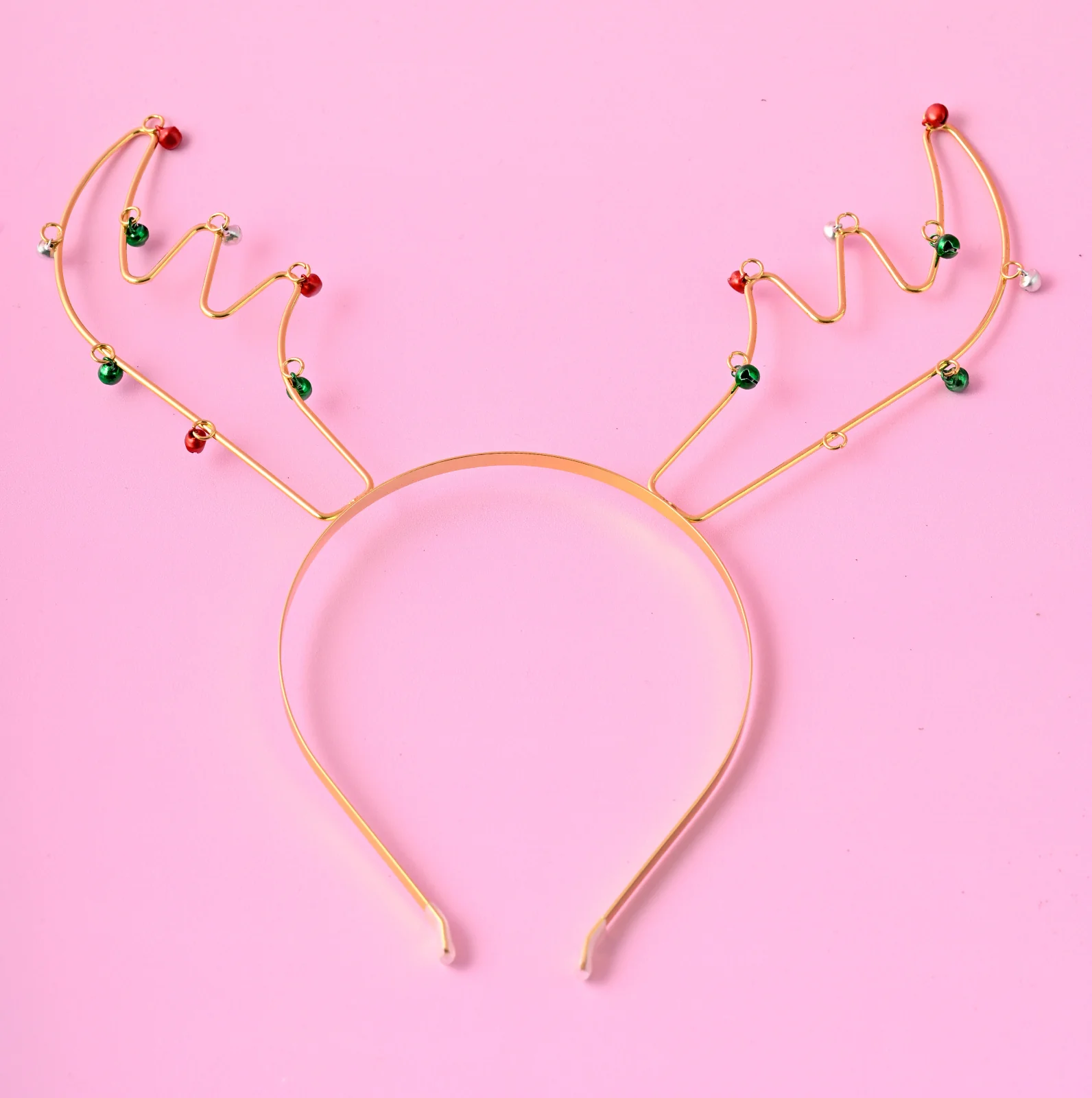 Kids Novelty Headband - GOLD REINDEER BELLS - Image 2