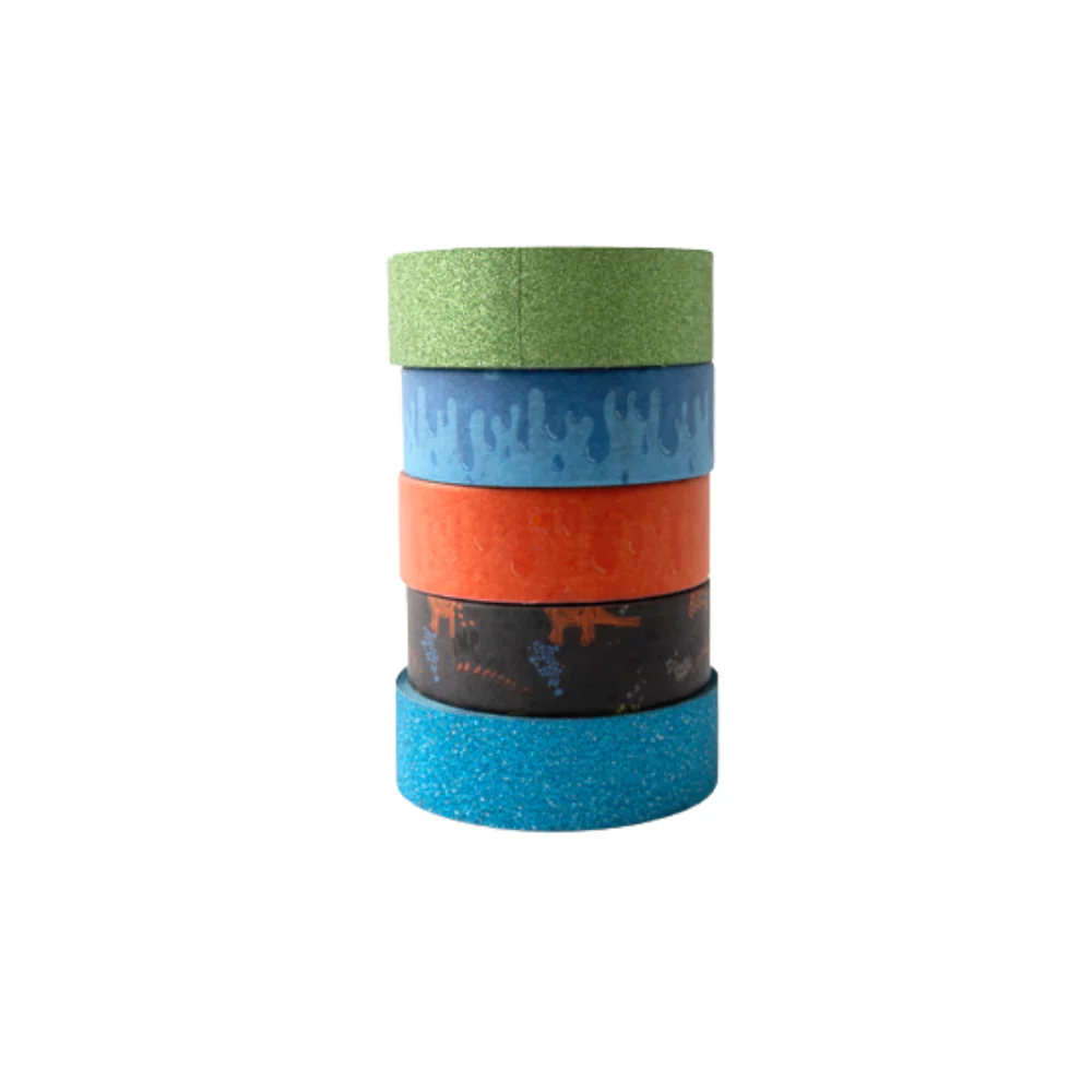 Classroom Crew Printed Tape 5pk - DINO SLIMO