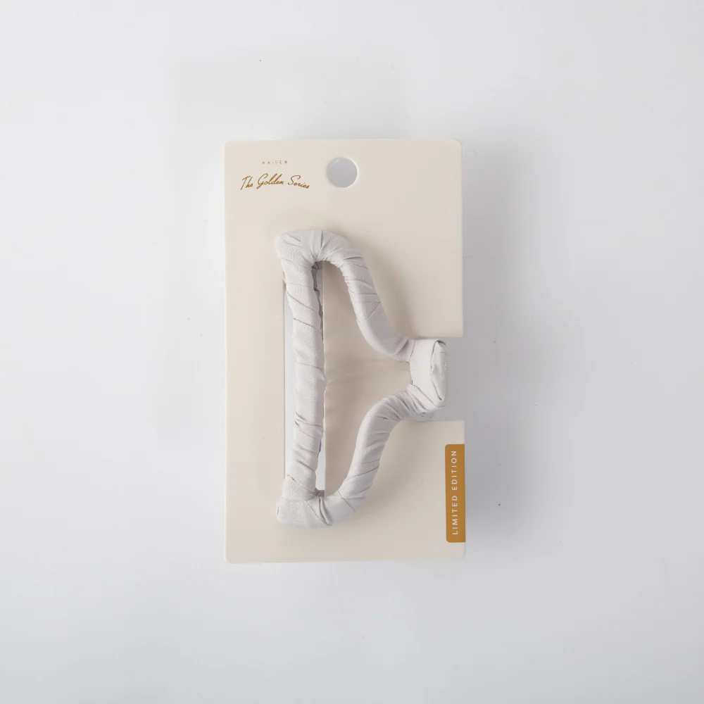 Golden Fabric Wrap Hair Claw - TAUPE