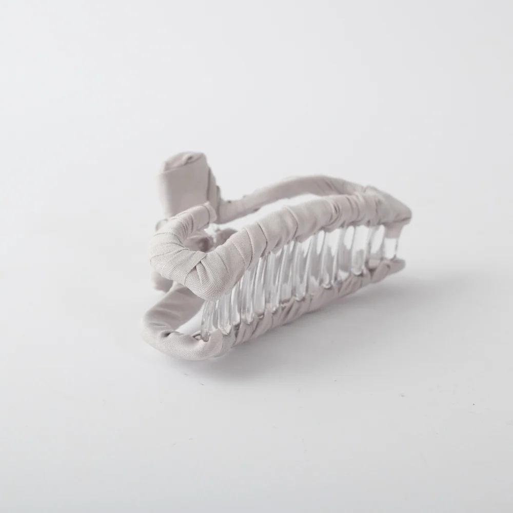 Golden Fabric Wrap Hair Claw - TAUPE - Image 2