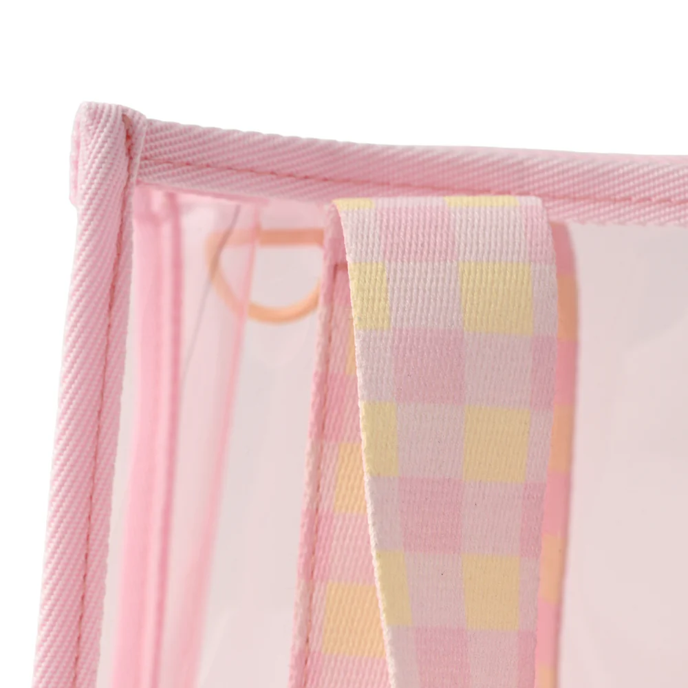 Gelato Series Clear Toiletries Tote Bag Mini - PASTEL GINGHAM - Image 2
