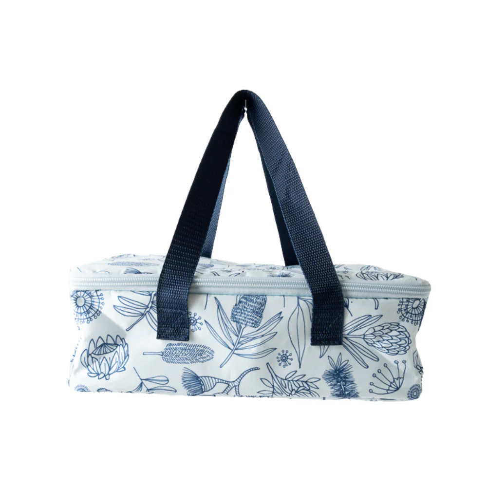 Indigo Series Zip Around Flat Lunch Bag - NATIVE SKETCH