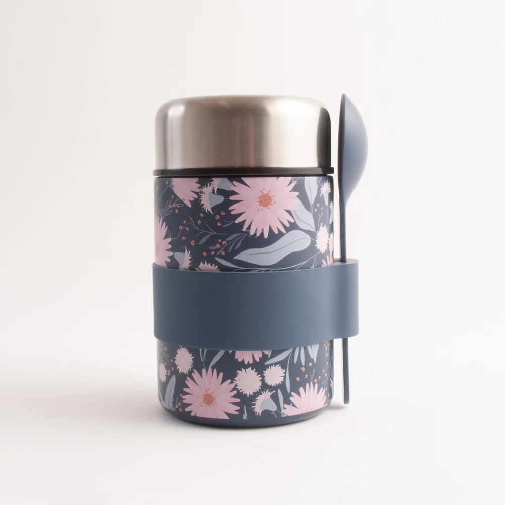 Insulated Flask 400ml - NAVY MEADOW