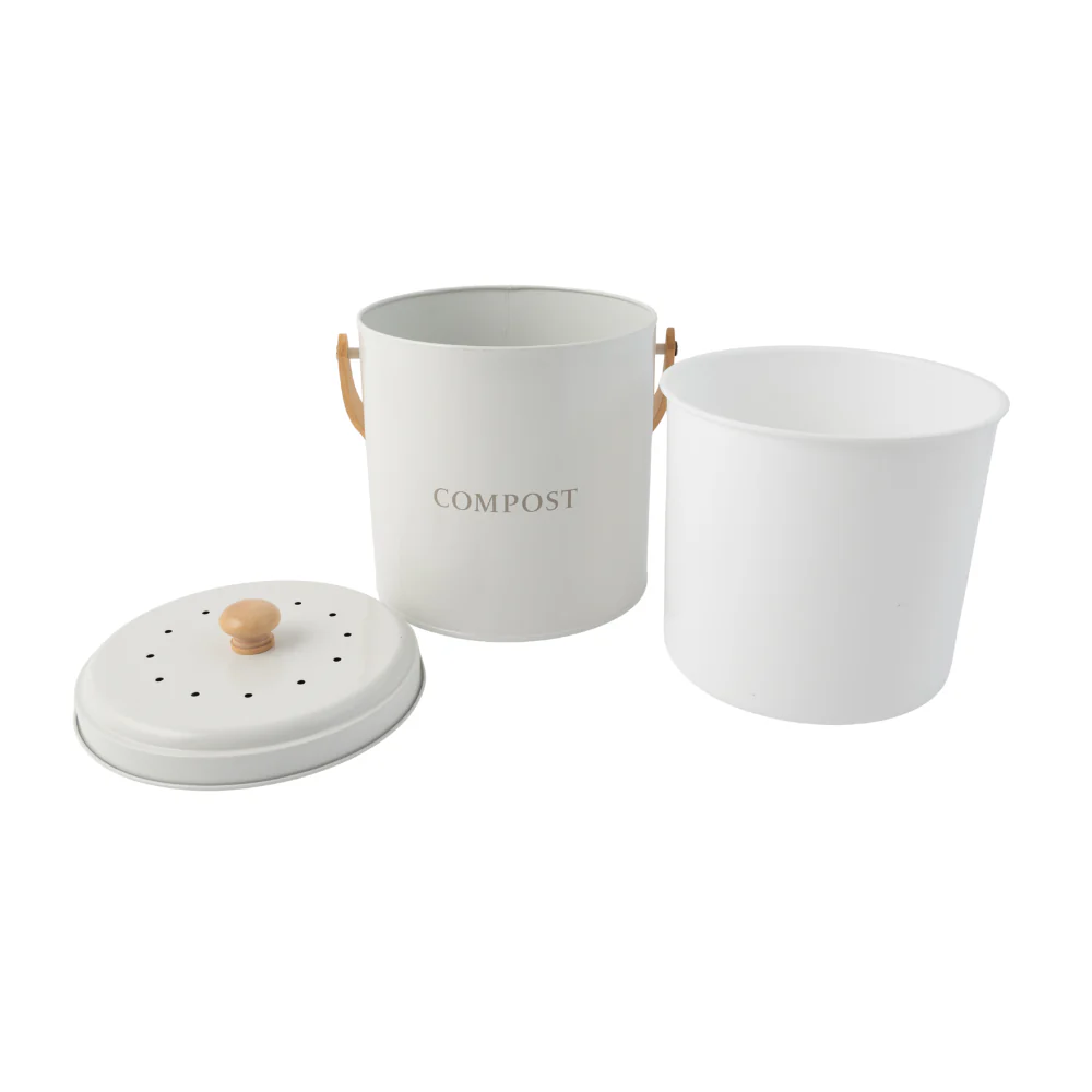 K&Co. Blossom series Compost Bin 5L - WHITE - Image 3