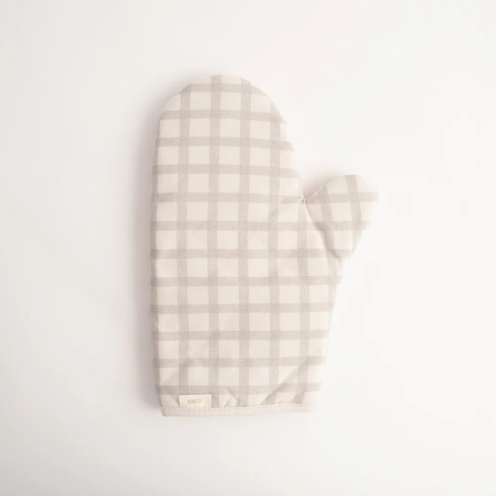 K&Co Home Collection Oven Mitt - GREY CHECK