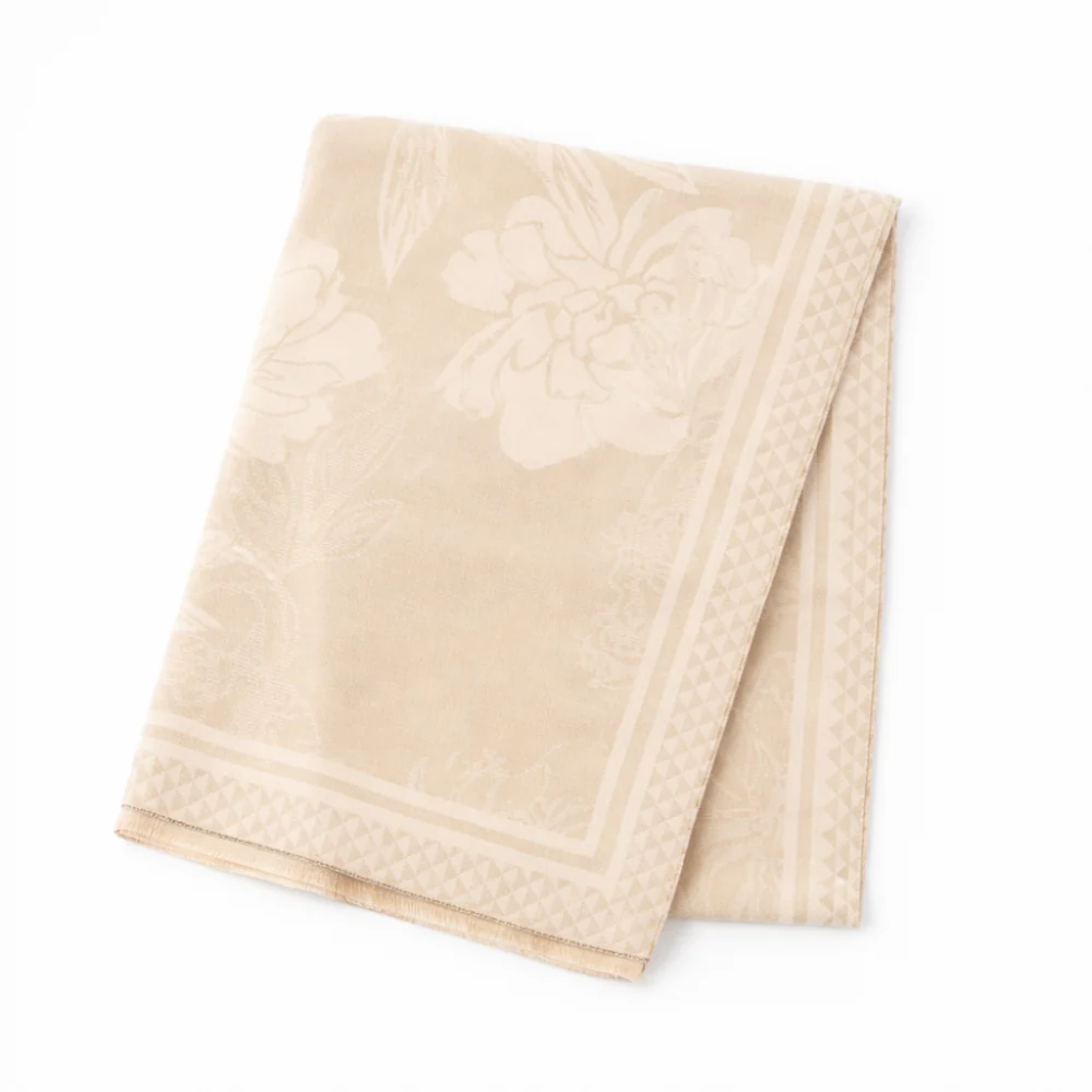 K&Co. Petal Series Jacquard Scarf - FLORAL LATTE - Image 3