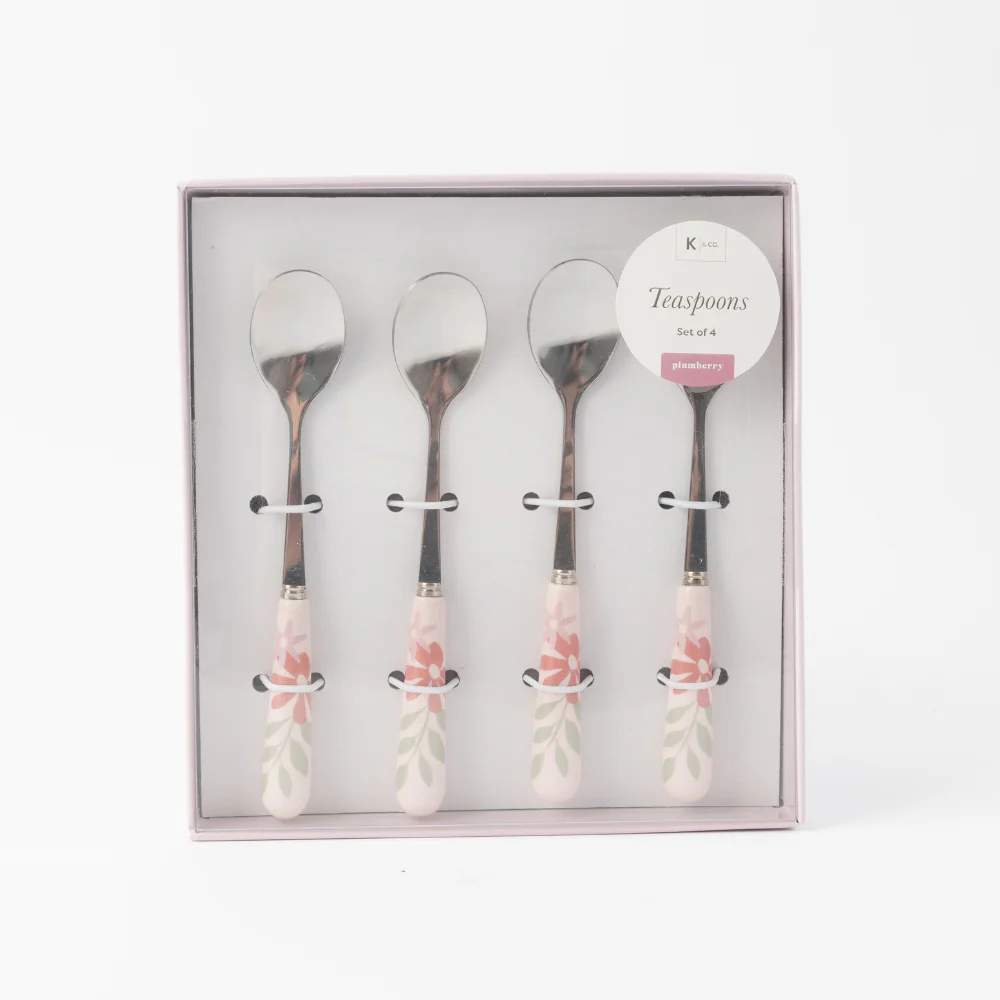 K&Co. Plumberry series Printed Teaspoon 4pk - PLUMBERRY - Image 2