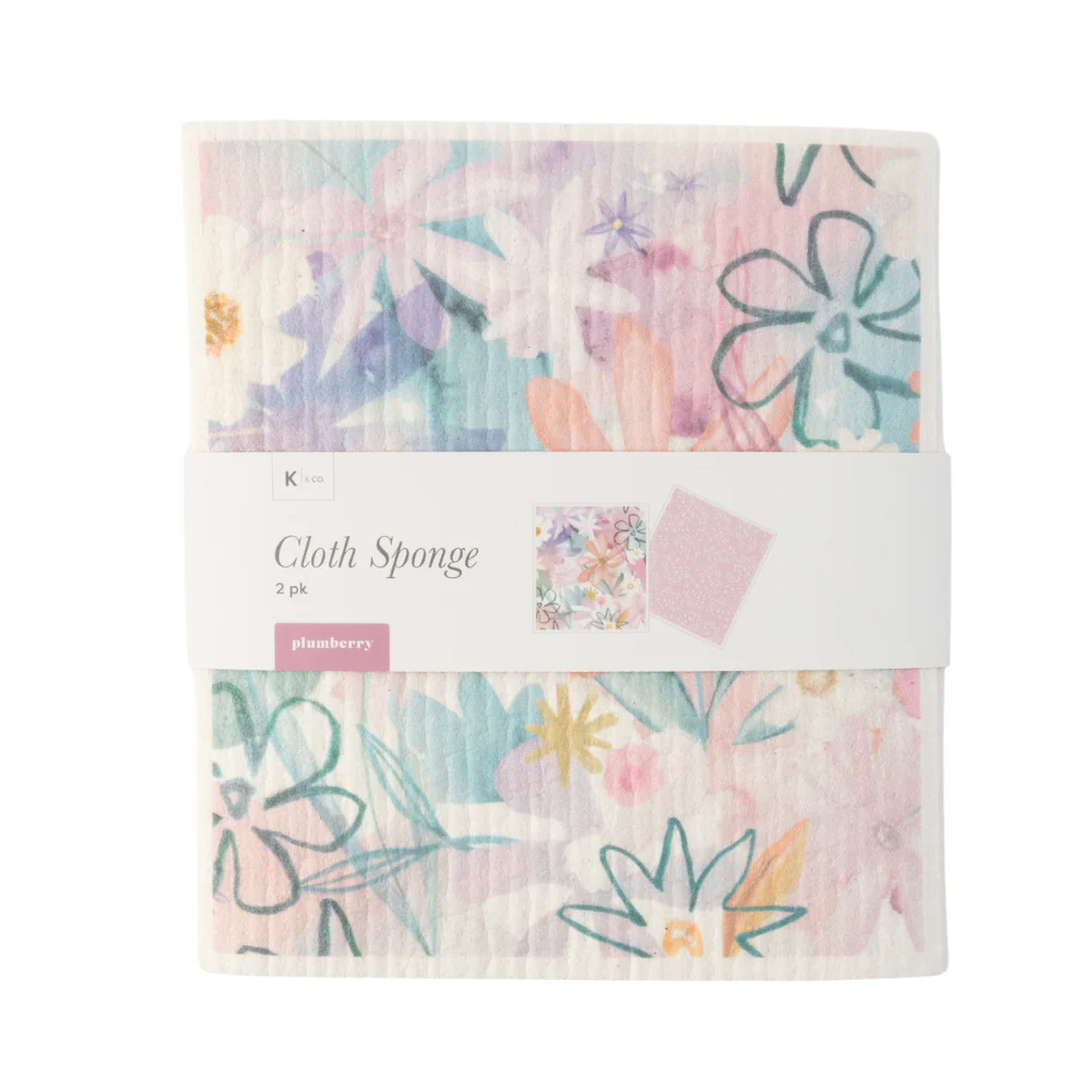 K&Co. Plumberry series Sponge Cloth 2pk - PLUMBERRY - Image 3