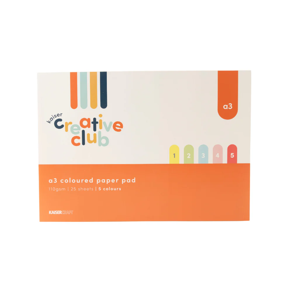 Kaiser Creative Club - Kids A3 Coloured Paper Pad