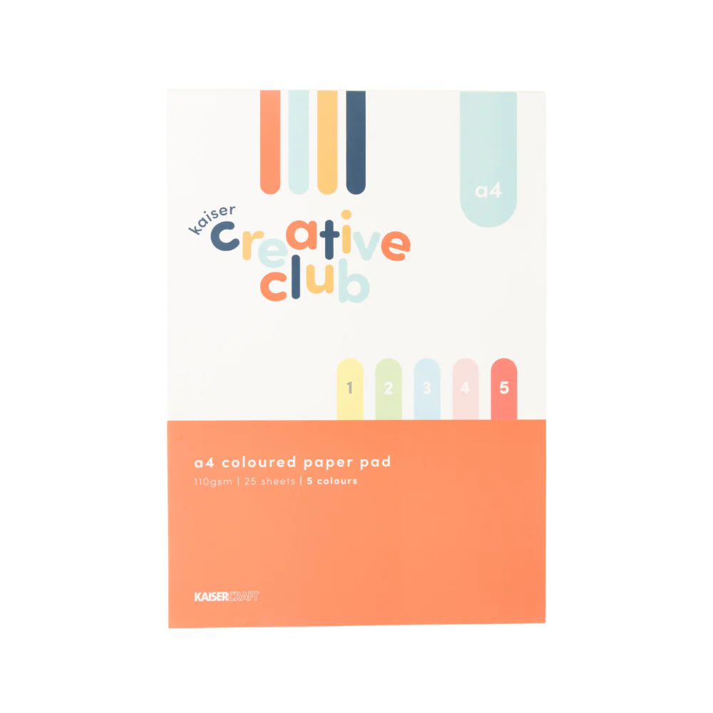Kaiser Creative Club - Kids A4 Coloured Paper Pad