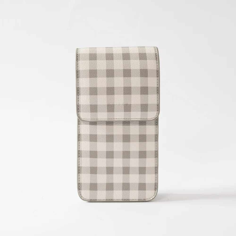 Kaiser Crossbody Phone Bag - Sage Gingham - Image 2
