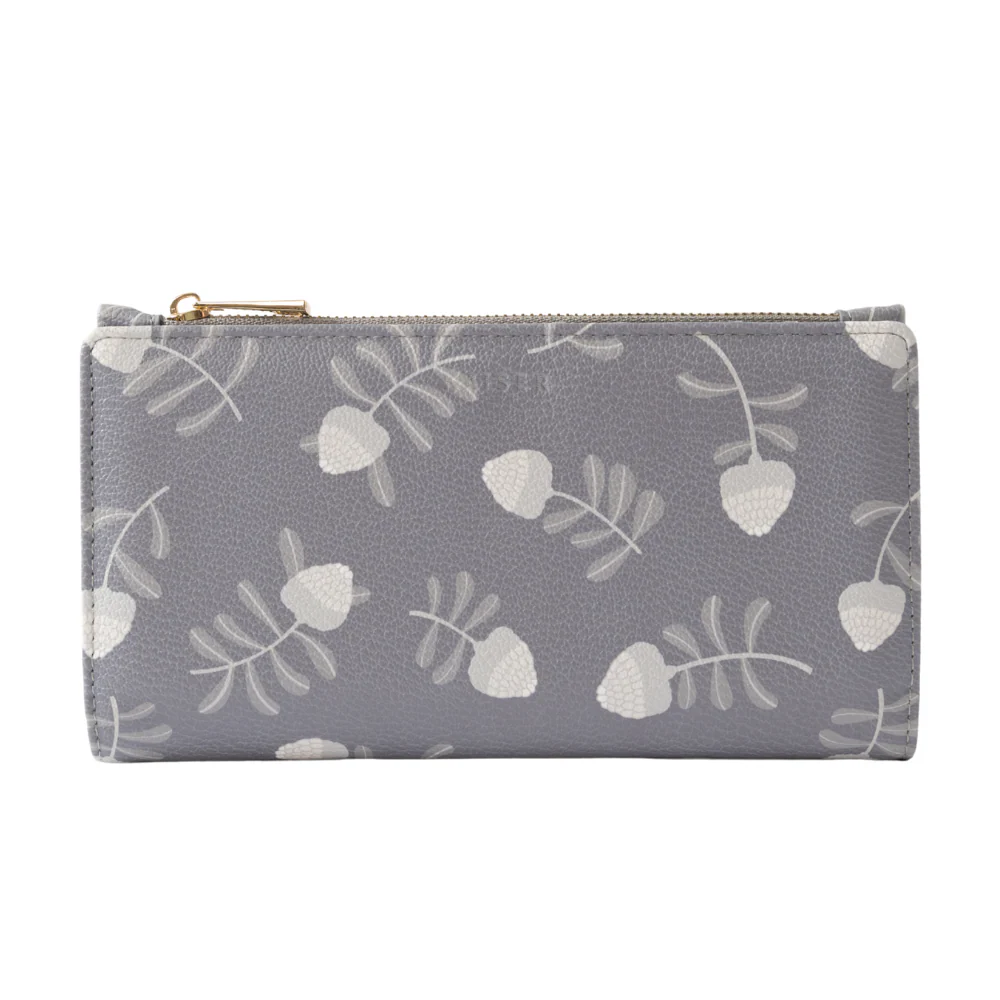 Kaiser Faux Leather Purse - Grey Waratah