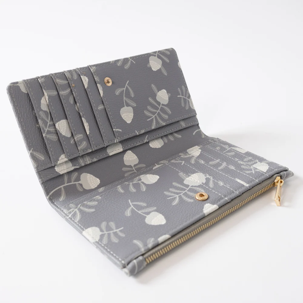 Kaiser Faux Leather Purse - Grey Waratah - Image 3