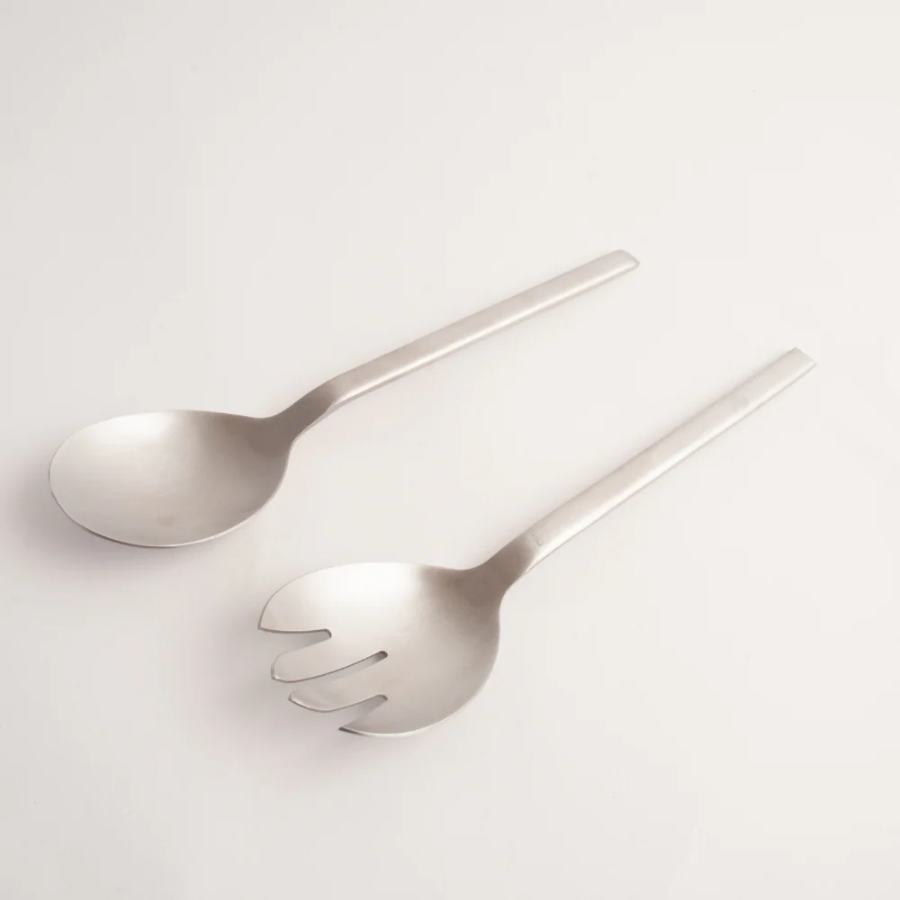 K&Co Home Collection Salad Servers - Silver - Image 3