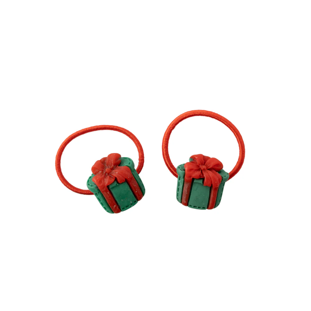 Kids 2pk Fabric Hair Ties - PRESENT
