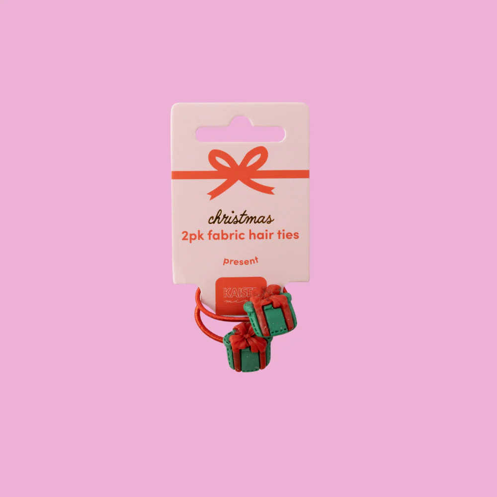 Kids 2pk Fabric Hair Ties - PRESENT - Image 2