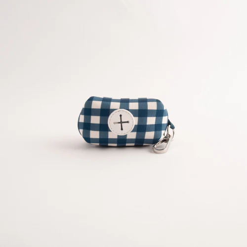Pet Waste Bag Holder - NAVY GINGHAM