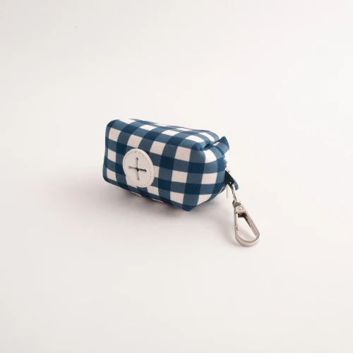 Pet Waste Bag Holder - NAVY GINGHAM - Image 3