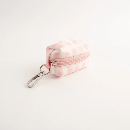 Pet Waste Bag Holder - PINK GINGHAM - Image 2