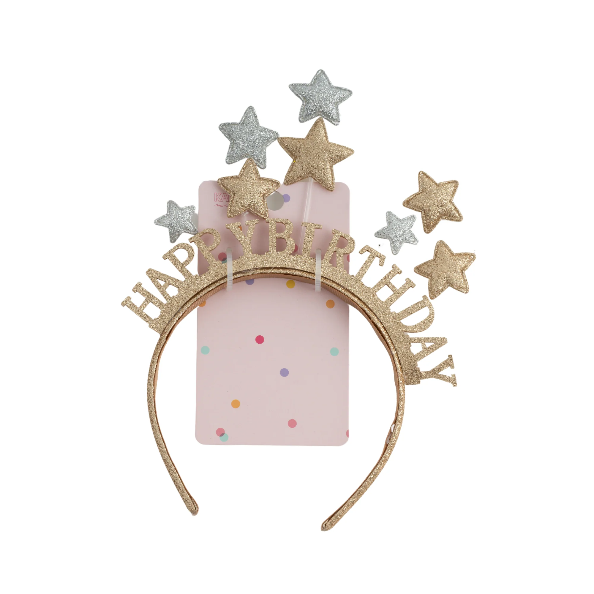 Kids Novelty Headband - BIRTHDAY GOLD GLITTER