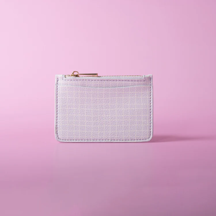 One Of A Kind Card Pouch - Lilac Grid - Image 2