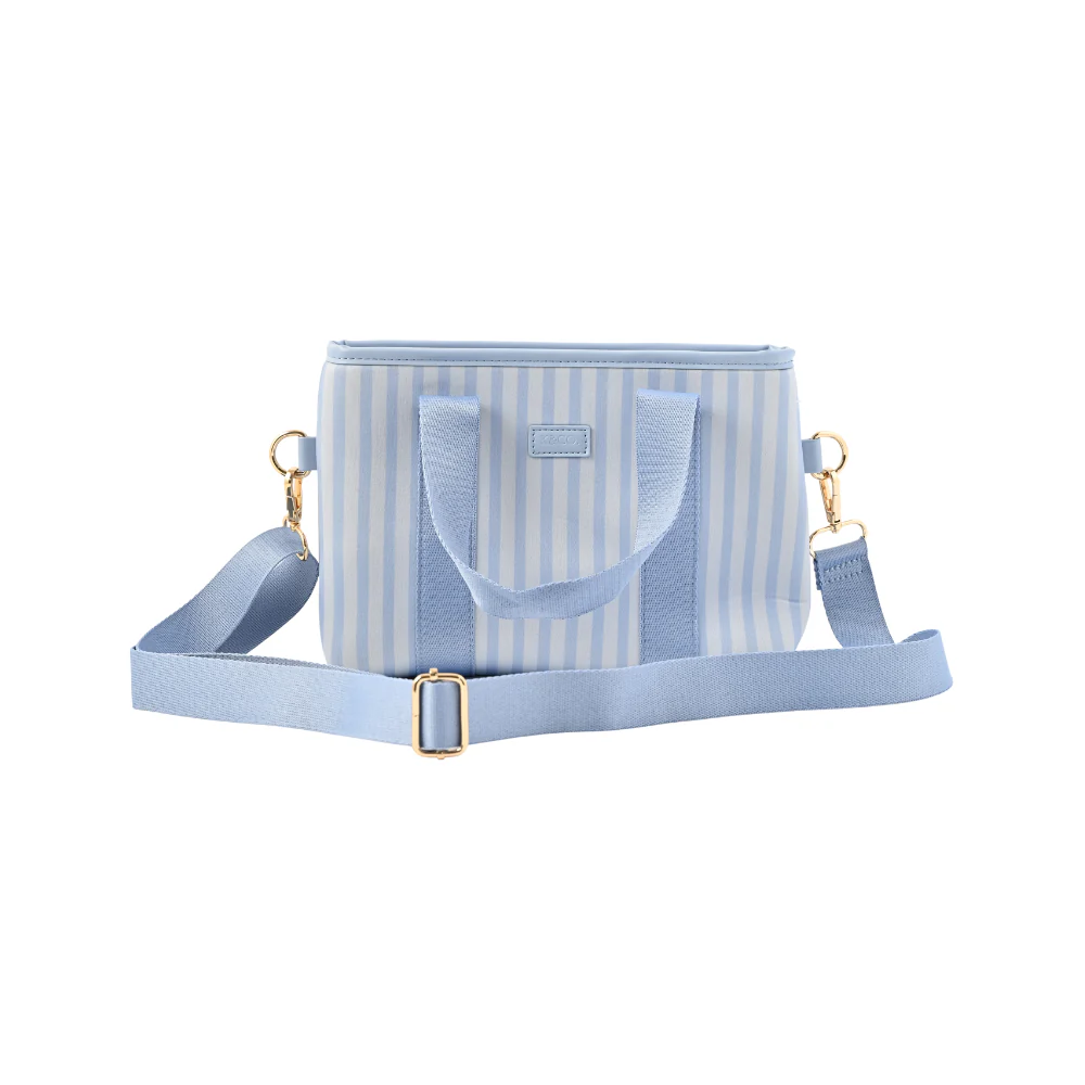 Soleil Series Neoprene Tote Bag Mini - BLUE STRIPE