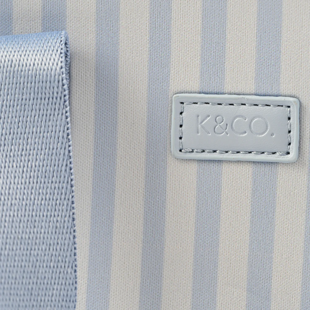 Soleil Series Neoprene Tote Bag Mini - BLUE STRIPE - Image 3