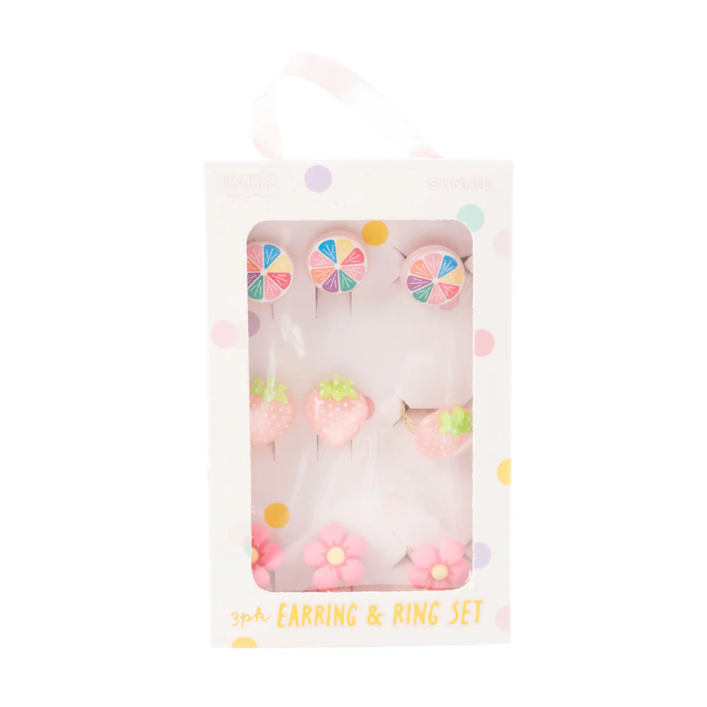 Sunnie Series Earring & Ring Set 3pk - PINK SUMMER - Image 2