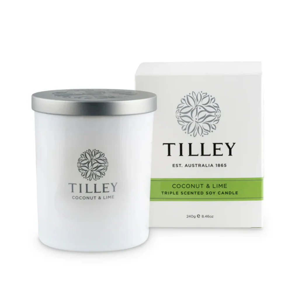 Tilley Coconut & Lime Soy Candle 240g/ 45 hour