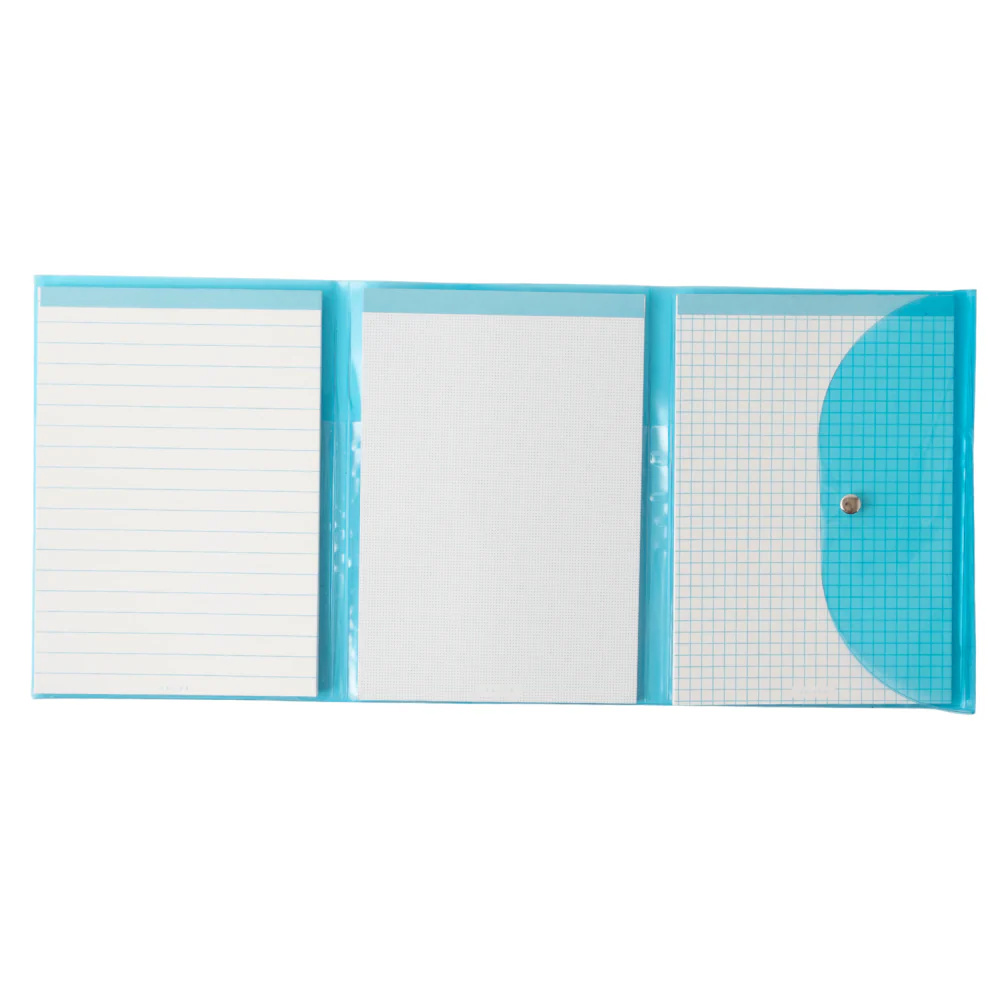 Vivid Collection A5 3pk Notebook Set with Clear Cover - BLUE