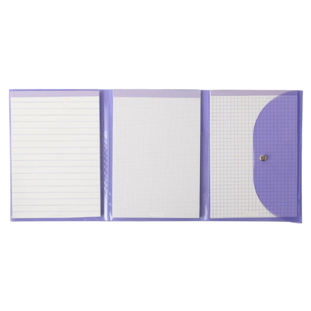 Vivid Collection A5 3pk Notebook Set with Clear Cover - PURPLE